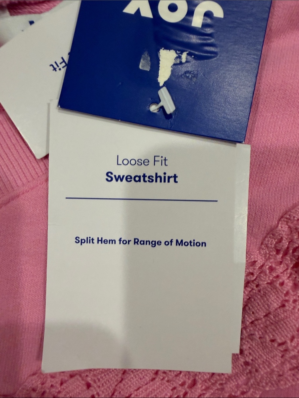 Joylab Pink Lace trim V-Neck Lace-Trim Sweatshirt XXL - Picture 3 of 4